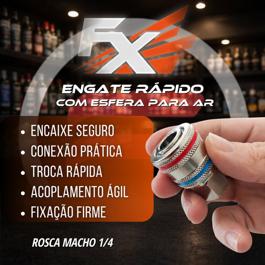 Engate Rápido com Esfera para Ar 1/4 FX