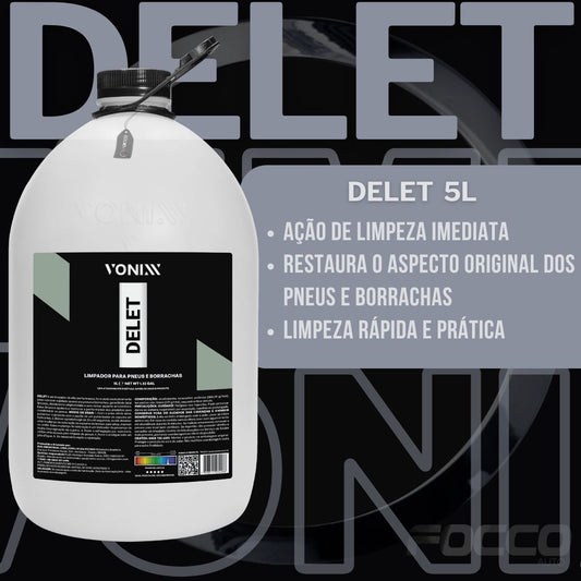 Kit Delet Limpador de Pneus 5l + Tire Plus Pretinho 5l FX