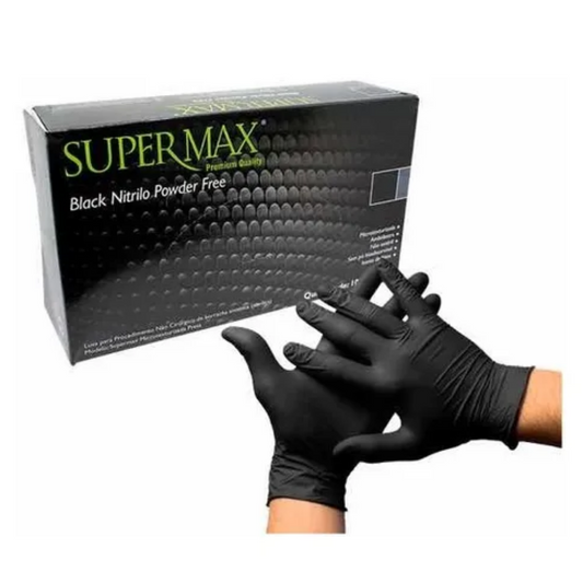 Luva Nitrílica Preta G C/100 Supermax