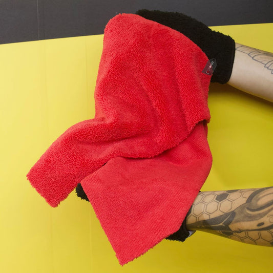 Toalha de Microfibra Corte Laser 38x38 300gsm Vermelho Detailer