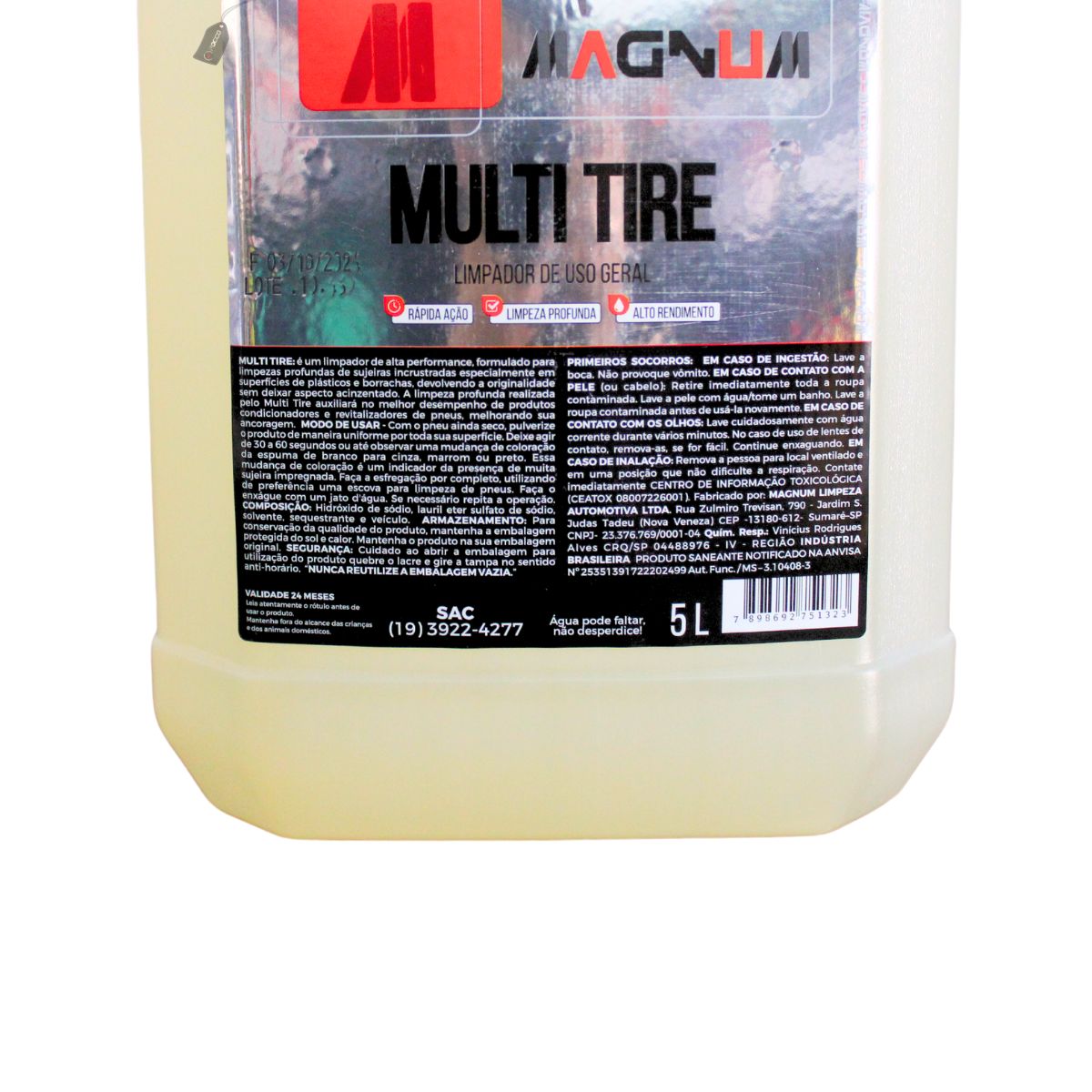 Multi Tire Limpador de Pneus e Borrachas 5l Magnum – Focco Auto