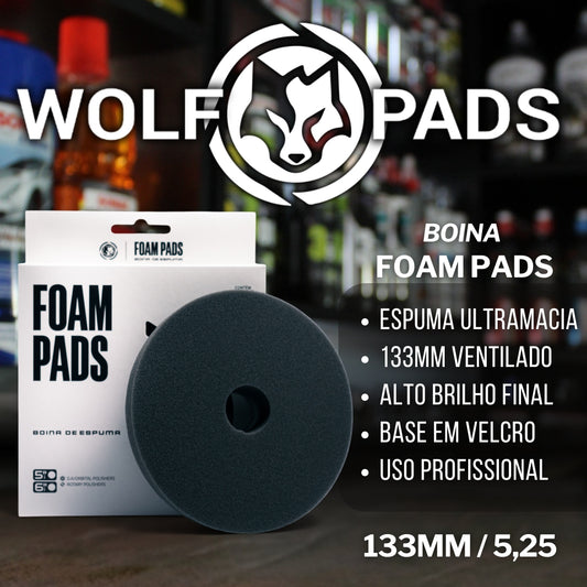 Boina Espuma Preta Soft Pad 133mm / 5,25” Ventilado Wolf Pads