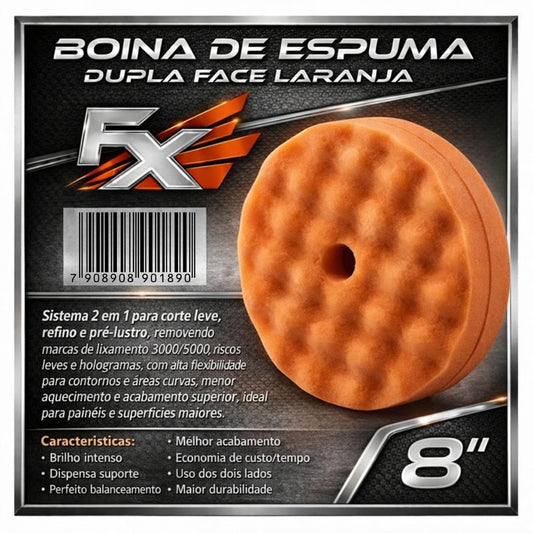 Boina de Espuma Dupla Face Laranja 8" FX