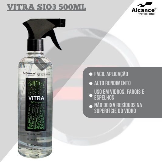Kit Vitra Sio3 500ml Alcance + Pano Mágico Limpa Vidro Akora