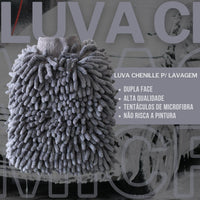 Luva Chenille P/ Lavagem 19x24cm cores FX